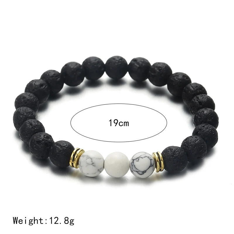 Дистанционный браслет классическое черное акриловое каменное Белое и Yin Yang