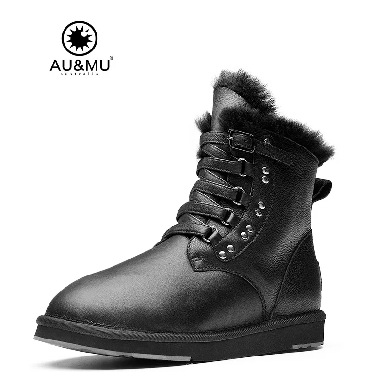 

2018 AUMU Pattern Leather Winter Boots N080