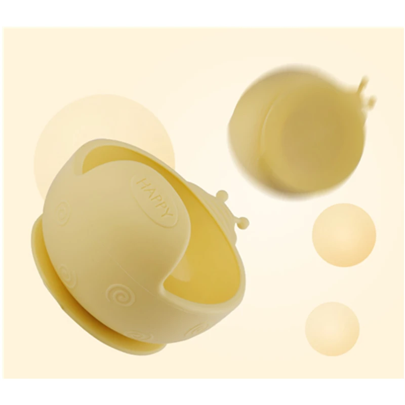Baby Bowl With Suction Cup 100% Silicone Children Tableware Snail baby Feeding Dishes Kids plate Non Fragile Training bowl