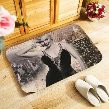 

Classic flower print door mat thicken soft flannel suede Vintage doormat 40x60cm floor carpet hallway kitchen bathroom rugs MU