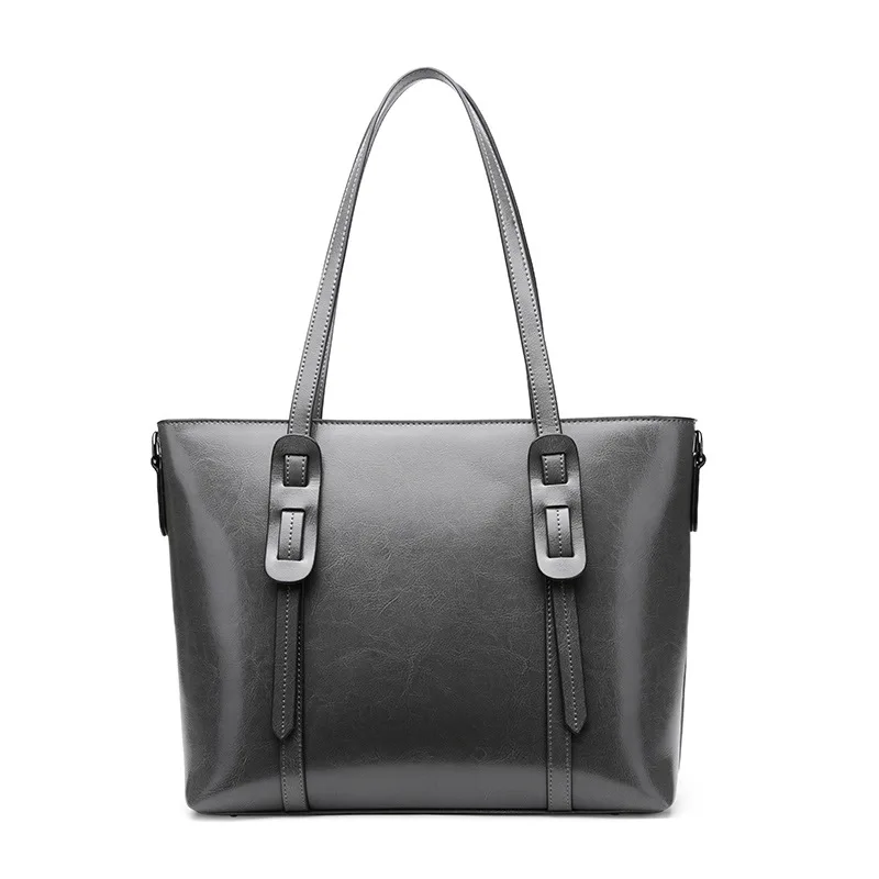 

European Style Tote Shopper Handbag 2019 Fashion Shoulder Bags Oil Leather Messenger Bag Office Lady Large Tote Bag