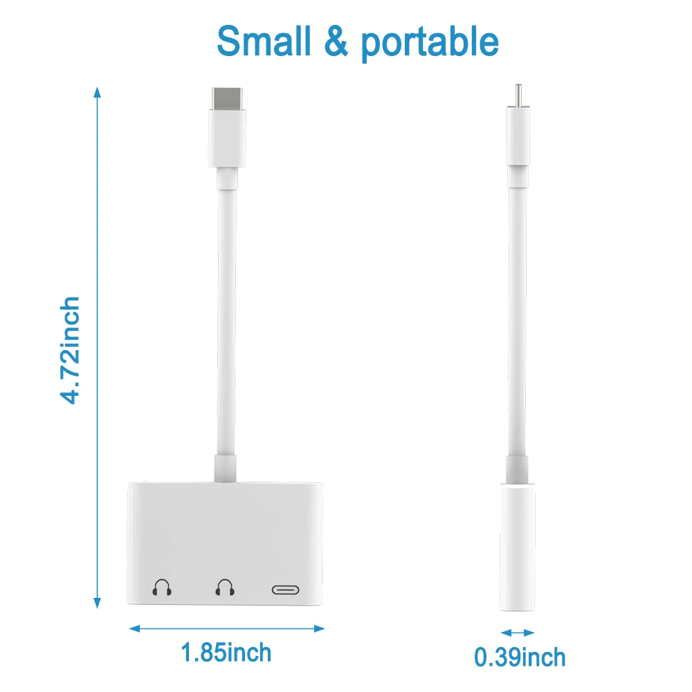 Цифровой аудио-конвертер с разъемом типа c до 3,5 мм с разъемом Aux USB C и разъемом type c для зарядки аудиокабель-адаптер для большинства устройств типа c