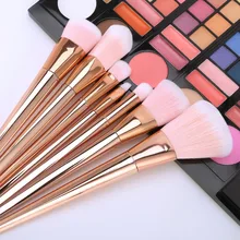 2017 New 7pcs Makeup Brushes Set Powder Foundation Eyeshadow Lip Brushes Professional Rose Gold Make Up