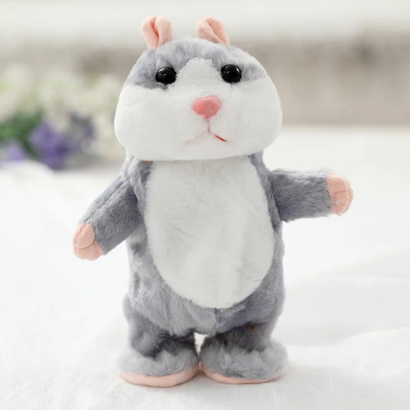 18cm Talking Hamster Toy Moving Electronic Pet Plush Toy Cute Sound
