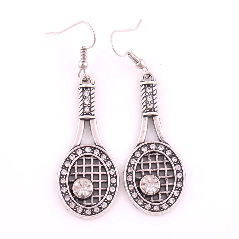 Women Earrings Sporty Style Pendant Tennis Racket With Beautiful