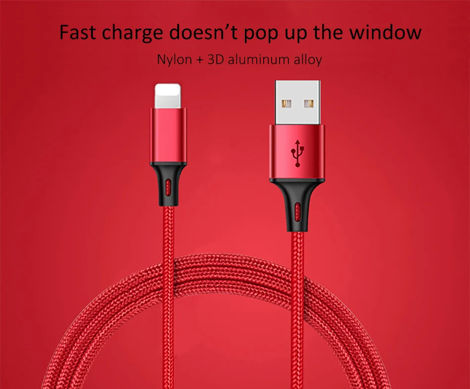 NOHON Nylon Sync Data Charging Cable For iPhone 5 6 7 8 Plus X XS MAX XR Charger Line For iPad Mini 1 2 3 4 Lighting Charge Cord (2)