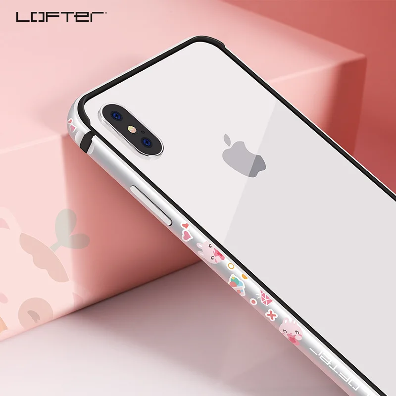 Металлический бампер с мультяшным рисунком для iPhone X XS алюминиевая рамка