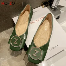 HQFZO/слипоны; балетки с пряжкой; лоферы; Повседневная обувь; женская обувь из искусственной кожи; шикарная обувь на плоской подошве в римском стиле; сезон весна-лето; Mujer; коллекция года
