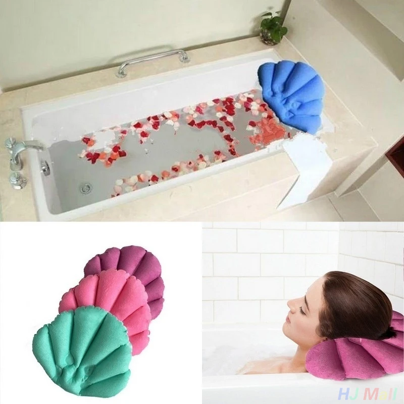 

Bathroom Inflatable Bath Spa Pillow Head Back Neck Cushion Rest Relaxing Random Color Drop shipping