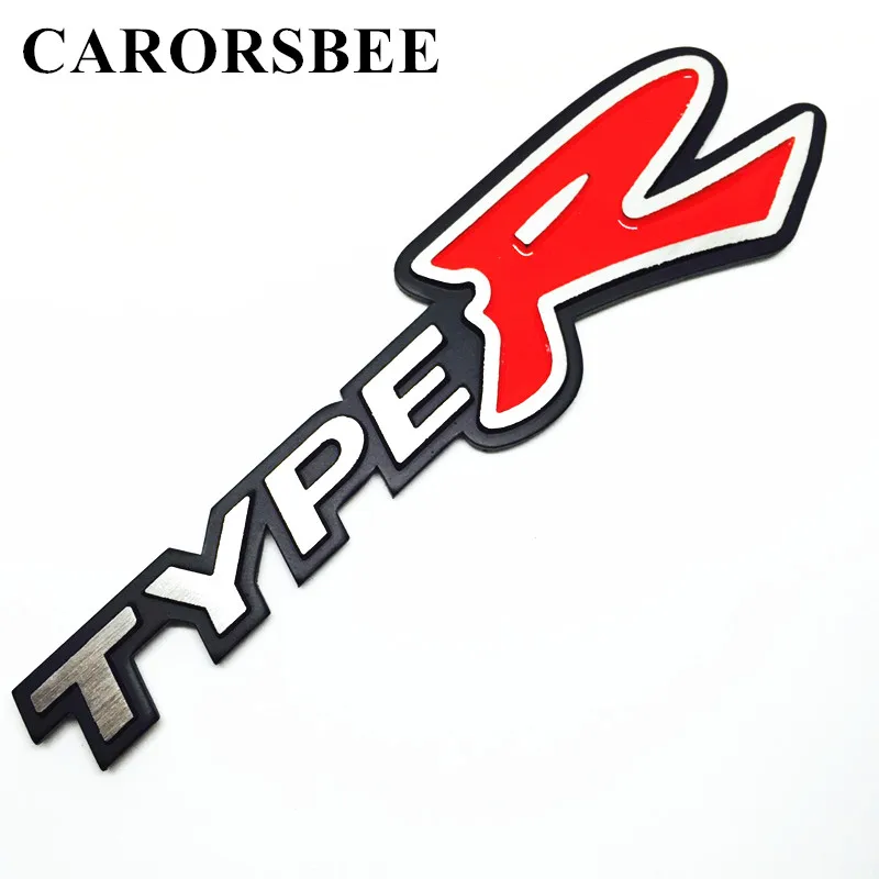 

CARORSBEE 3D Aluminum alloy TYPER TYPE R Emblem Badge Decal sticker car-styling automobile accessories For Fit civic accord CRV
