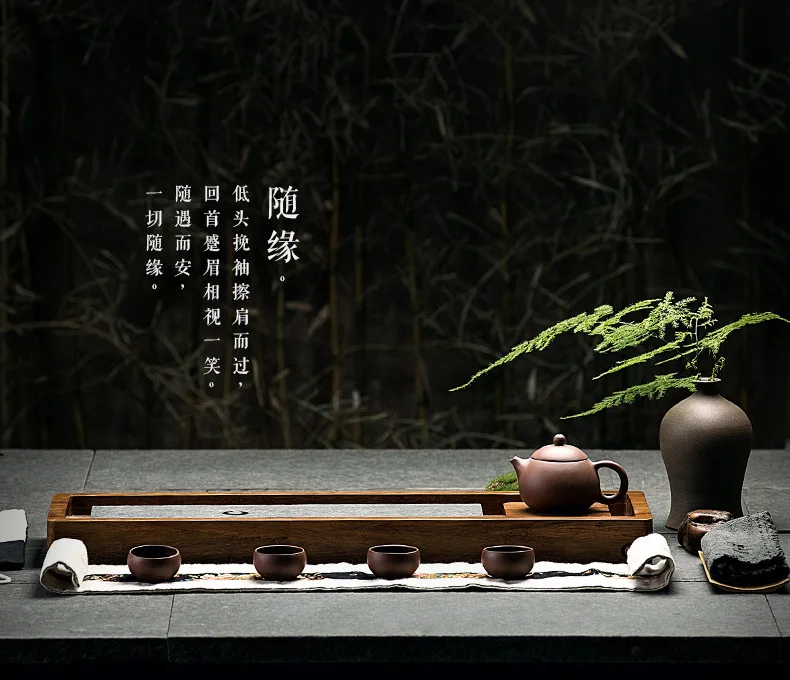 Zong бамбук/дерево чайный большой черный камень чайный поднос наряду Новинка китайские производители