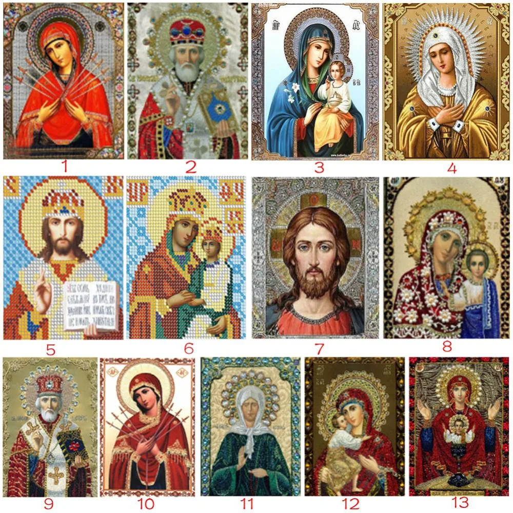 

Diy Square Diamond Painting Diamond Mosaic Religion Pictures Of Rhinestones Cross Stitch Home Decor Diamond Embroidery Lcons