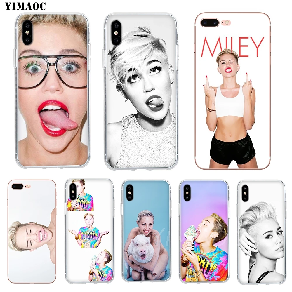 Мягкий чехол YIMAOC Miley Cyrus из ТПУ и силикона для iPhone 8 7 6 6S Plus 5 5S SE X XR XS 11 Pro Max |