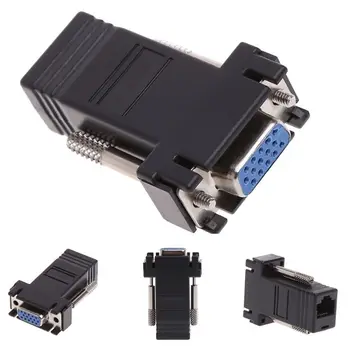 

VGA Extender Female to LAN RJ45 CAT5 CAT6 Female Network Cable Adapter 100 pieces/lot in stock fast shipment