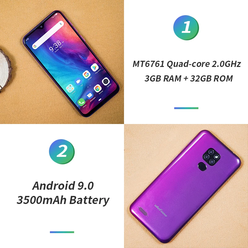 Смартфон Ulefone Note 7P на Android 9 0 четыре ядра экран 3500 дюйма 3 Гб + 32 ГБ 6 1 мАч|Смартфоны| |