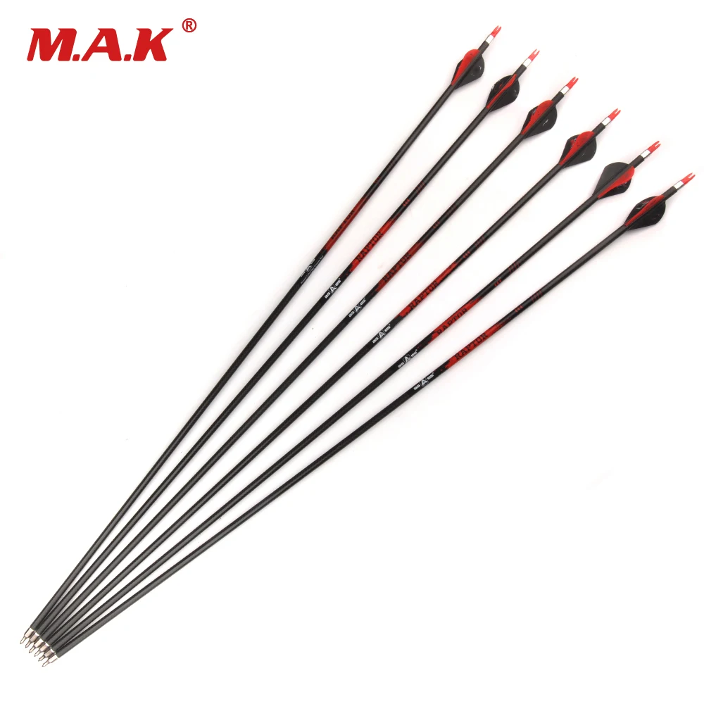 6 12 24 Pcs Pure Carbon Arrow Length 32 Inches Spine 400 Diameter 7 8mm