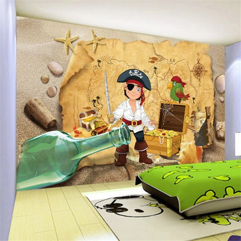 

beibehang Custom Wallpapers 3d Photo murals Hedge Pirate Kids Room Background Decorative Paintings 3d wallpaper papel de parede