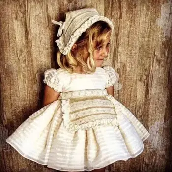 

Without Hat Vintage Spanish Lolita Girl Dress Lace Spliced Princess Dress For Girl Party birthday Cute Dress Kids Vestidos Y1261
