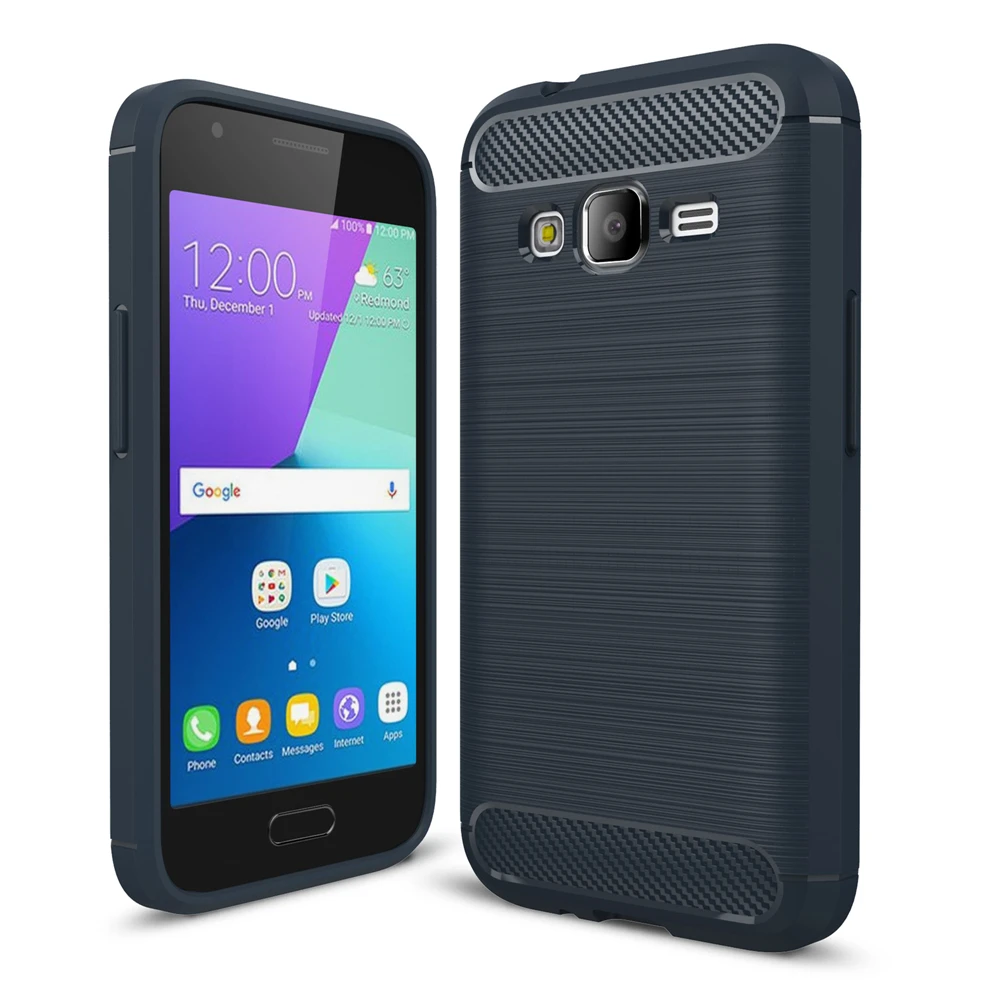 New 5 Colors Soft Carbon Fiber Case For Samsung Galaxy J1 Mini Prime Texture Brushed Silicone Phone TPU Back Cover |