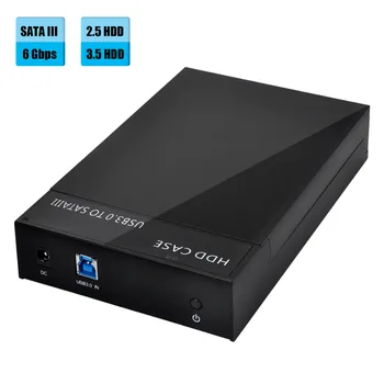 

US Plug Newest Version! USB 3.0 Dual Compatible External 2.5" 3.5" inch SATA Hard Drive Enclosure SSD HDD Disk Portable Case