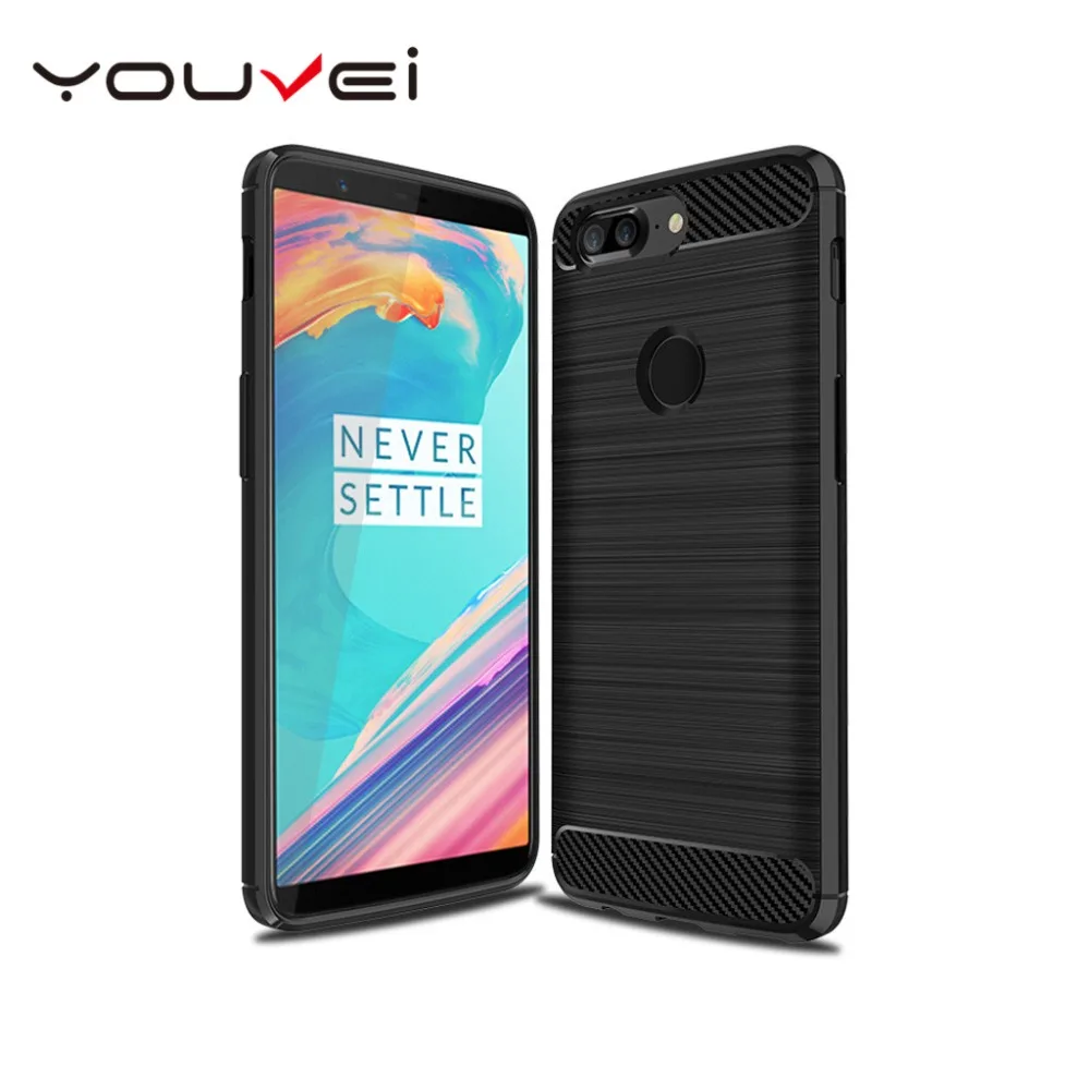 

For One Plus 5T Carbon Fiber Texture Case For One Plus 5t Soft TPU ShockProof Cover Full Protector Case For Oneplus 5T