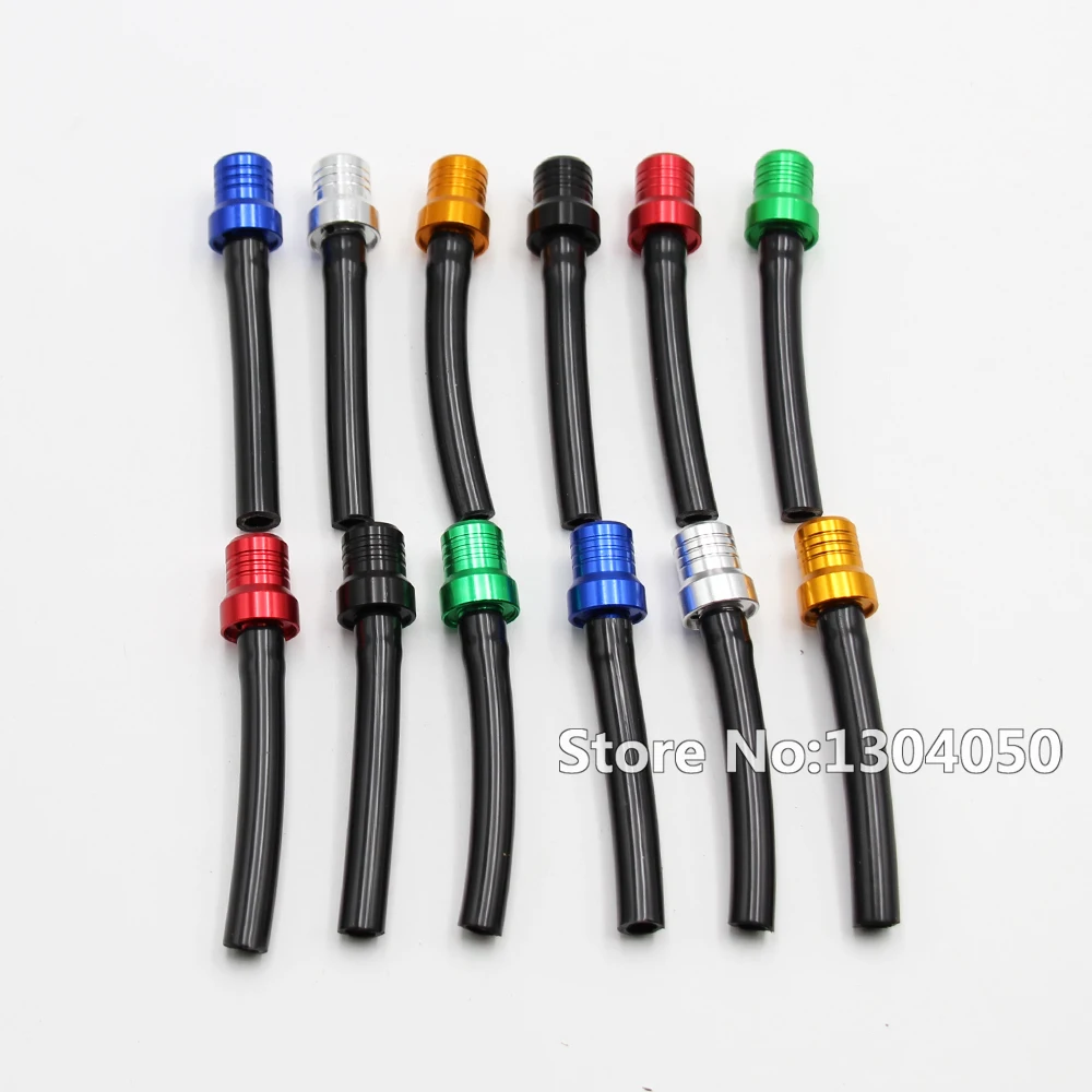 12pcs Colorful Motorcycle Gas Fuel Cap Valve Vent Breather Hose Black