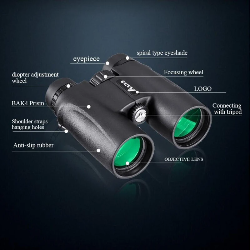 Asika 10x42 HD Профессиональный Военный бинокль ночного видения высокое качество Spyglass