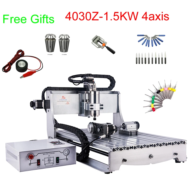 

4axis Mini cnc engraving machine 3040 1.5kw CNC milling and drilling machine