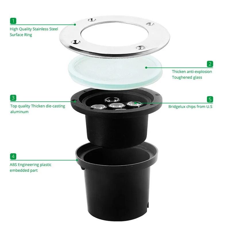 Levou ao ar Luz ao ar Levou Convés Inground Lâmpada Ac110v-240v Ip67 12 v Subterrâneo Livre Branco Quente Rgb Enterrado Luz D100 * H85mm 3 w 20 Cheap Lâmpadas subterrâneas
