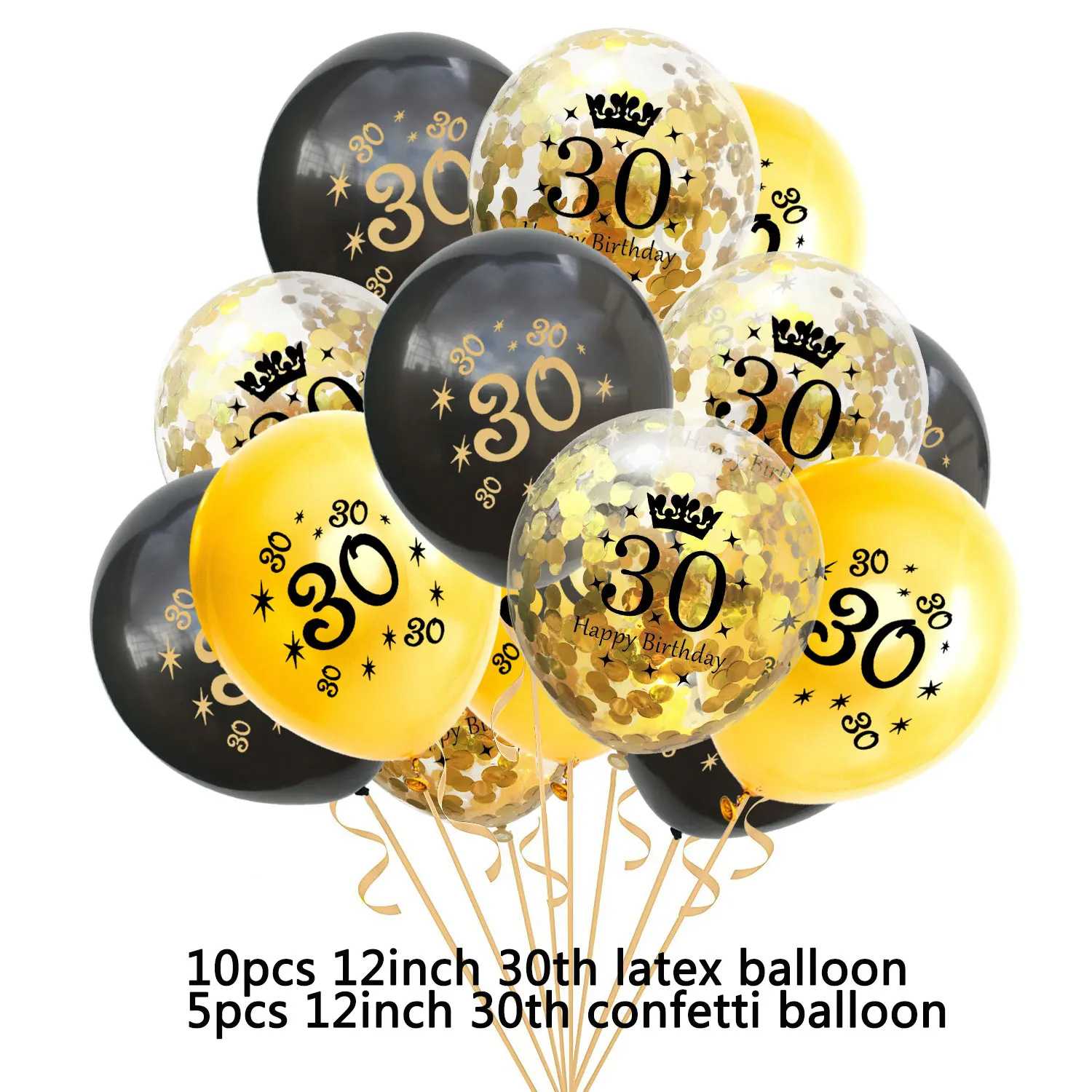 AMAWILL 30 воздушные шары с днем рождения баннер 30 лет конфетти шары отличные и идеальные вечерние украшения для мужчин и женщин - Цвет: 5