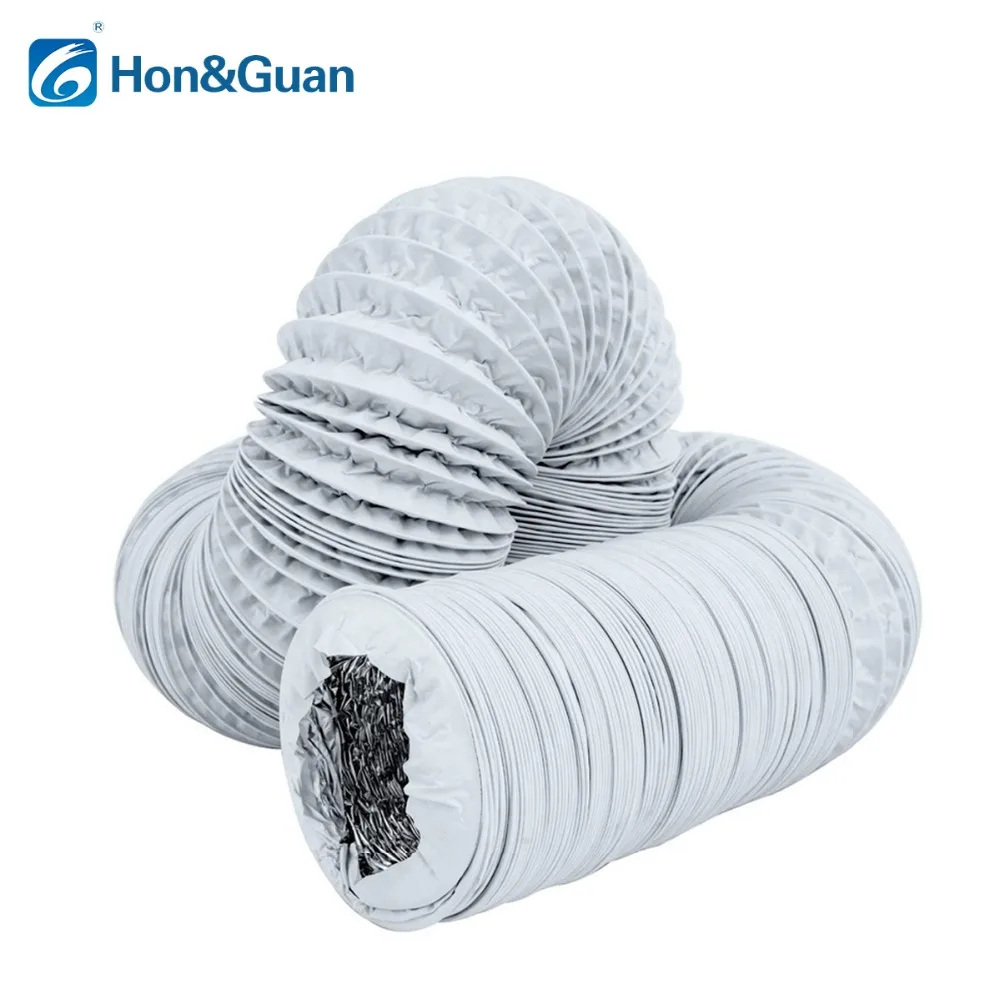 Hon&Guan 4''8'' Aluminium Flexible Fan Ducting Exhaust Pipe for