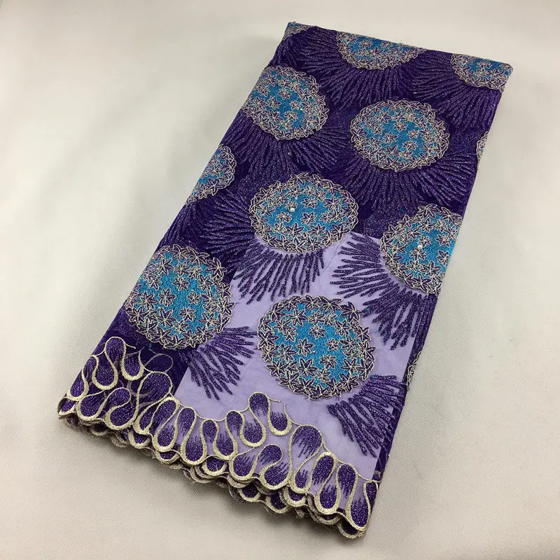 Lace Nigerian Fabrics In Purple Soft 049 Lace Fabric For Women Nigerian Dresses Tulle Lace