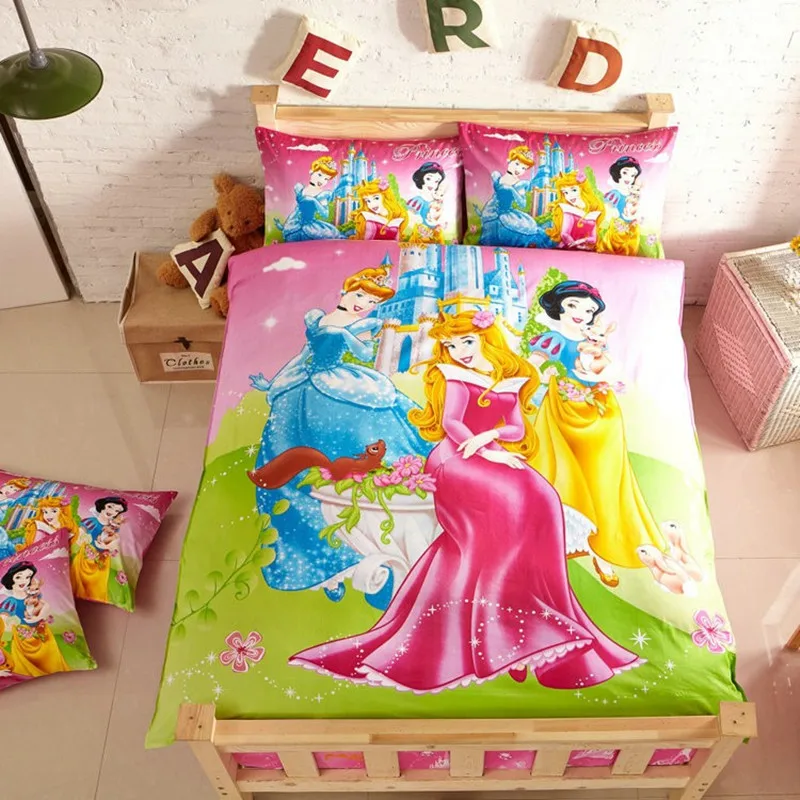 Girl Princess Snow White Bedding Set/Kid Cinderella Single Bed Duvet