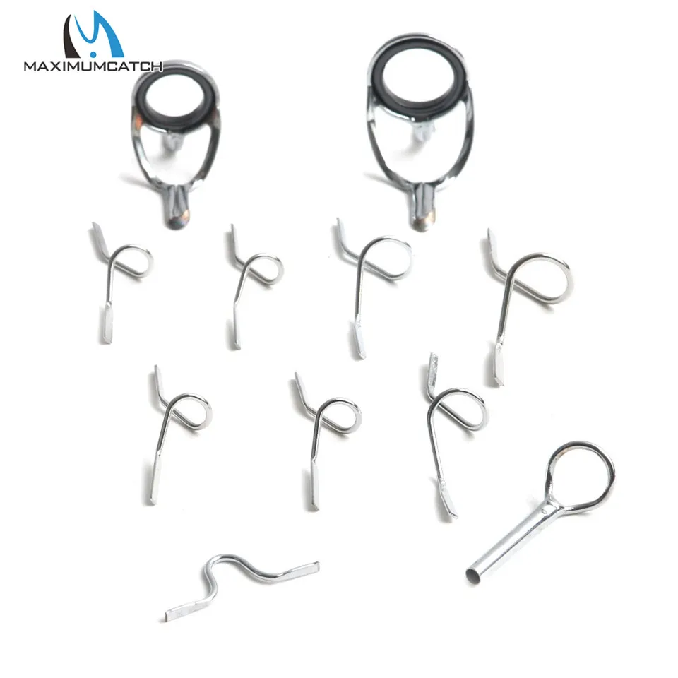 Maximumcatch التيتانيوم/الكروم يطير رود أدلة المحددة ل 9ft 4wt إلى 10wt 11 قطع طرف الخطاف يطير الصيد التبعي