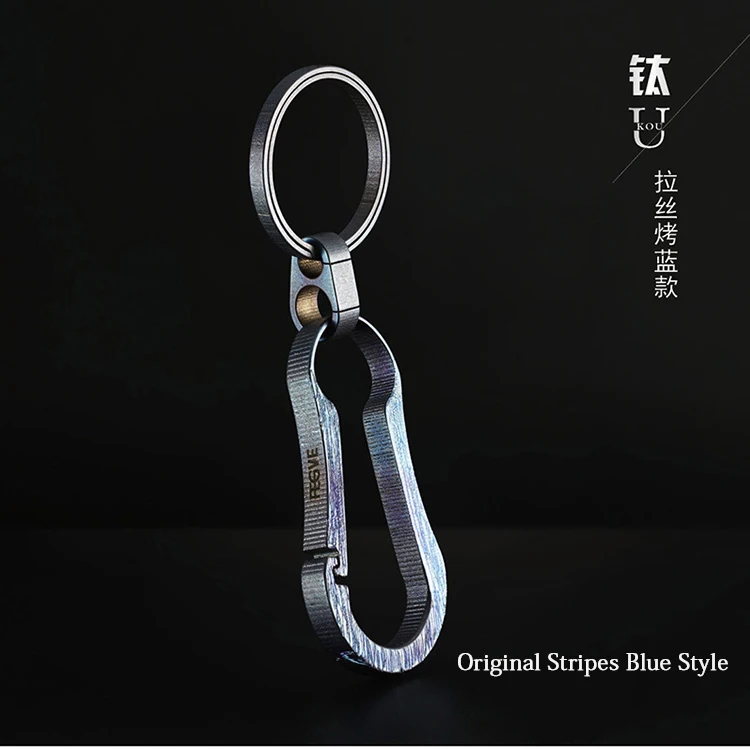 Real Titanium Alloy Men Key Chain Lightweight Creative Titanium Keychain Hanging Buckle Key Holder Rings High-Quality