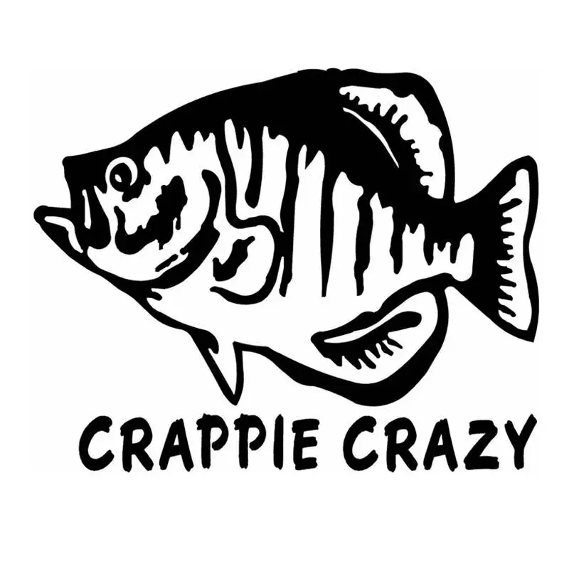 Crappie сумасшедшая наклейка рыболовные снасти магазин полые Стикеры рыба Рыбалка