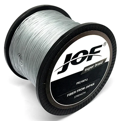 JOF 8 Strands 1000M 500M 300M PE Braided Multifilament Fishing Line Japan Multicolour Fishing Weave Extreme Super Strong Gray