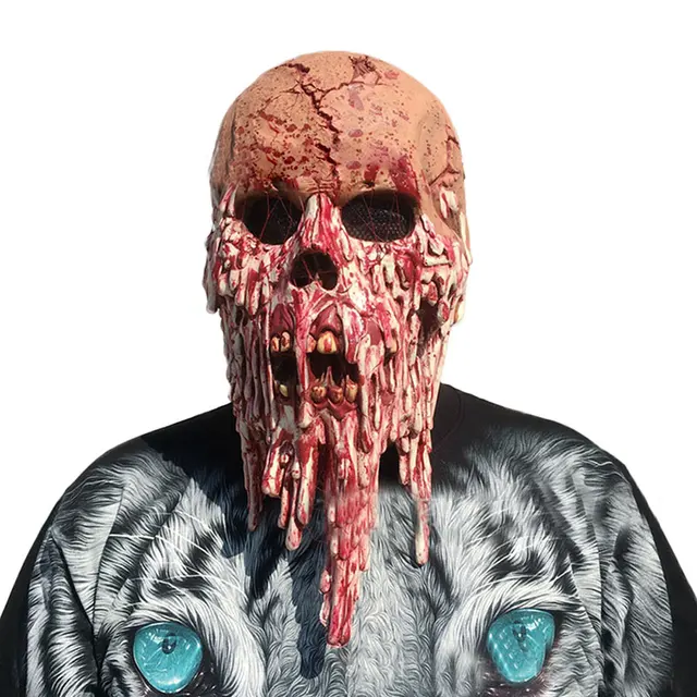 Best Offers Halloween Bloody Scary Horror Mask Adult Zombie Monster Mask Latex Costume Party Full Head Cosplay Mask Masquerade Props BF006