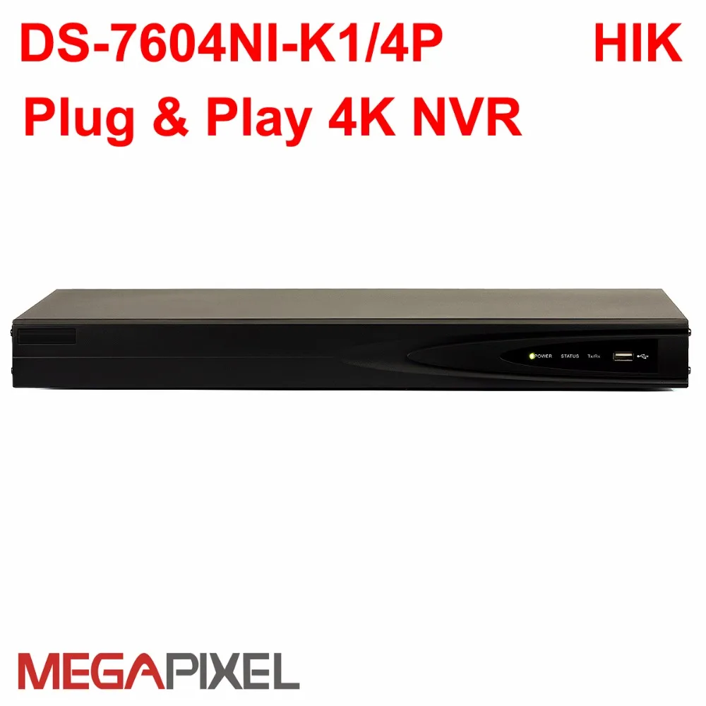 CCTV видео рекордер PoE NVR DVR hikvision ip камера 4K 8Mp HD сетевая камера домашняя система видеонаблюдения DS-7604NI-K14P