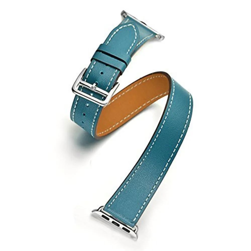 Ремешок из натуральной кожи для apple watch 4, 5, ремешок 44 мм, iwatch, ремешок 42 мм, 40 мм, correa, apple watch, 38 мм, браслет, наручный ремешок для часов 3, 2 - Цвет ремешка: blue