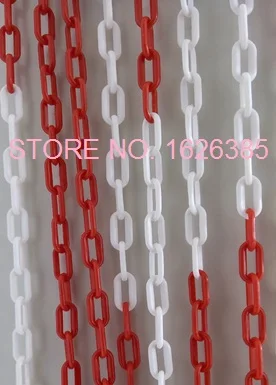 

8MMX25M Plastic chain traffic caution alert warning Road cone isolation protection chain Guardrail protector parking barrier