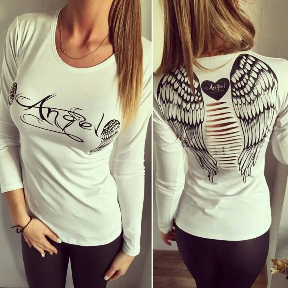 t shirt with wings print