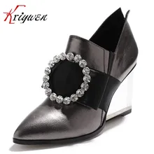 Große größe 34-42 neue 2016 mode frauen damen keile 8 m hohe Heels Büro Kleid Arbeitsgericht perlen Pumpen 2 Farbe für freizeitschuhe