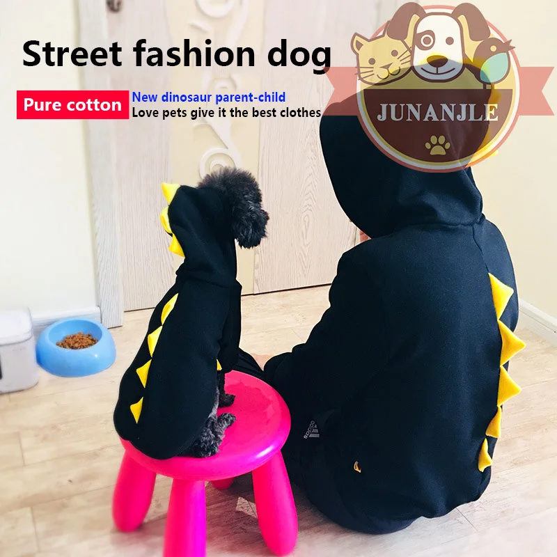 

1pcs Dinosaur Shape Dog Hoodie Clothes Parent-child Clothes French Bulldog Puppy Clothes Schnauzer People Shirt Pet Supplies