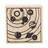 Hot Sale DIY Photo Album Card Decoration Craft Wooden Rubber Stamp Toy Geometric Celestial Series Boxes Wood Stamp Scrapbook - Цвет: Nine Planets