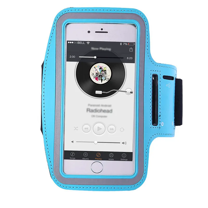 Нарукавники для iPhone 6/Plus, чехлы для бега, езды на руку, грязеотталкивающая ручная сумка, спортивный держатель для мобильного телефона, чехол на ремень - Цвет: Синий