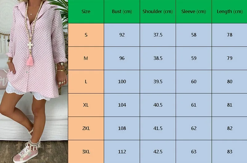 Летние женские блузки и рубашки в горошек с длинным рукавом рубашки Длинные Топы женские свободные блузки размера плюс 2 XL Блузки