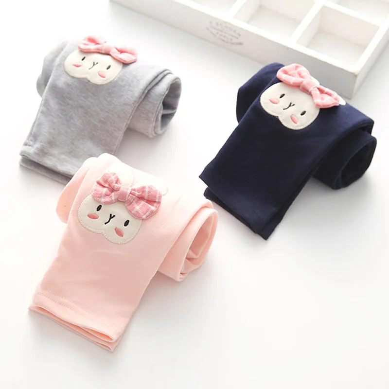 

Baby Girls Bunny Cute Kids Girls Leggings Spring Cute New Children's Summer Clothing Lovely Child Pants, Pink/ Grey/ Dark Blue