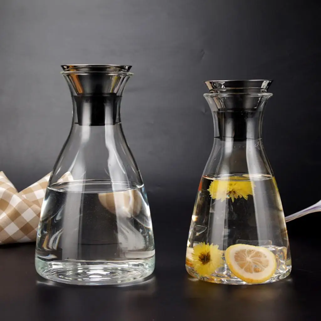 Clear Glass Bottle Heat Resistant Pitcher Teapot Water Juice Beverage Flower Tea Jugs Drinkware Teapot