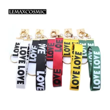 Acessórios Tipo Pasta DIY Decorações de Telefone Celular Cinta Do Telefone Criativo AMOR Palavra Anti-Queda Pendurar Corda No Pescoço Colhedor Do Telefone cinta